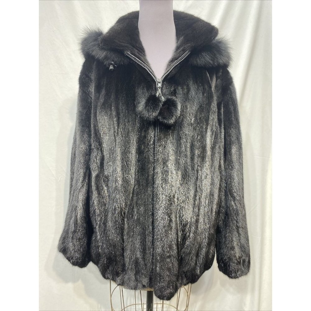 dark ranch mink jacket bomber (81122)